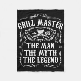 Grill Master The Man The Myth Legend Funny Bbq Smo Fleece Blanket