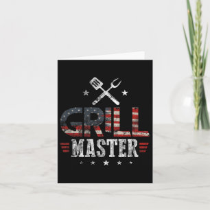 Grill Master Usa Flag Patriotic Barbeque Bbq 4th O Card