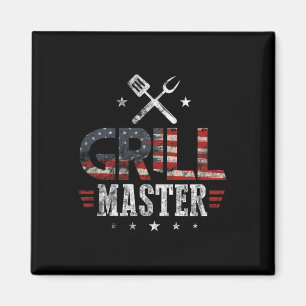 Grill Master Usa Flag Patriotic Barbeque Bbq 4th O Magnet