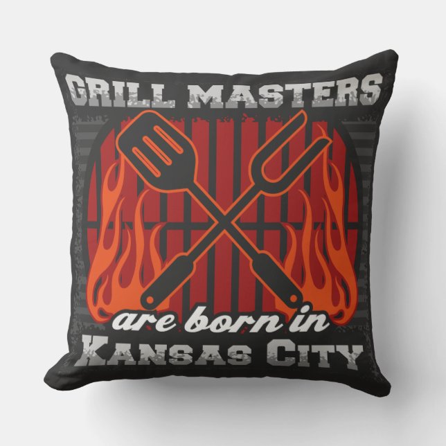 Grill Masters Are Born In Kansas City Cushion (Front)