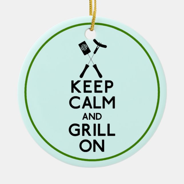 Grill On Ceramic Ornament (Front)