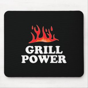 Grill Power - Funny Barbeque Bbq Slogan Saying Pre Mouse Pad