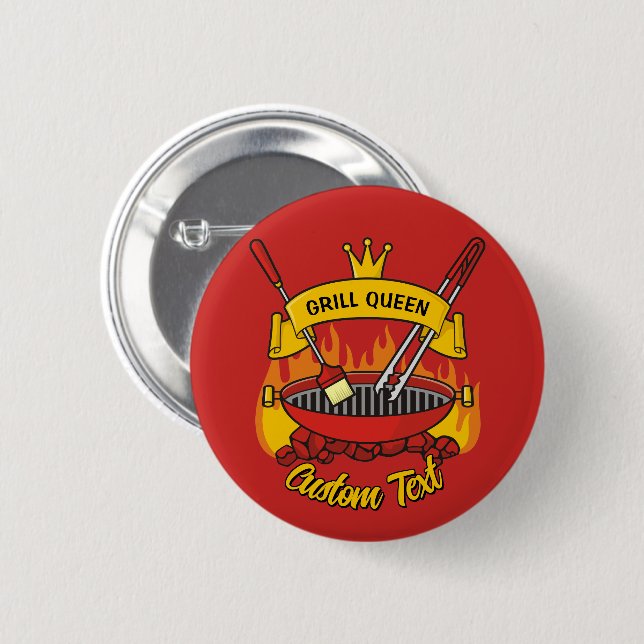 Grill Queen 6 Cm Round Badge (Front & Back)