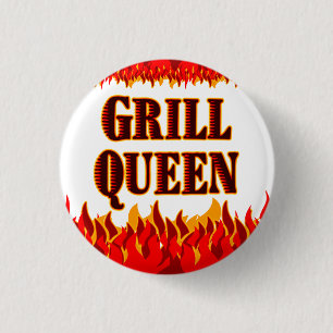 Grill Queen Funny BBQ Saying 3 Cm Round Badge
