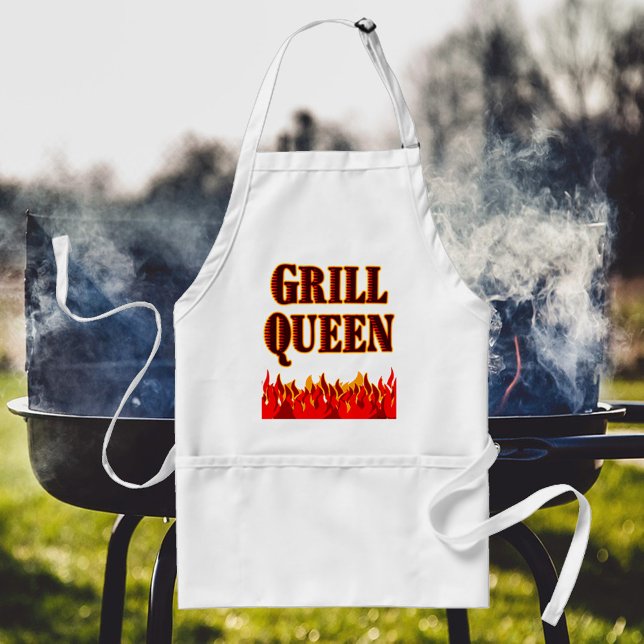 Grill Queen Funny BBQ Saying Apron (Creator Uploaded)