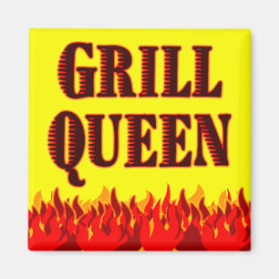 Grill Queen Funny BBQ Saying Magnet