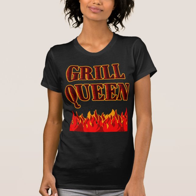 Grill Queen Funny BBQ Saying T-shirt (Front)