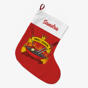 Grill Queen Large Christmas Stocking