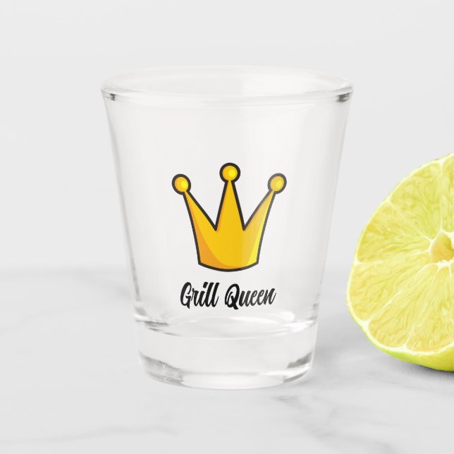 Grill Queen Shot Glass (Front)