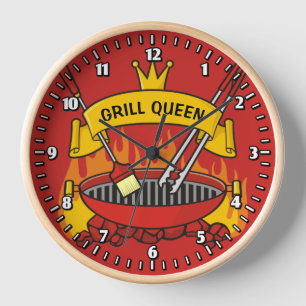 Grill Queen Wall Clock