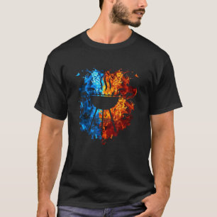 Grill Red Blue Fire Griller Meat Smoking Grilling T-Shirt