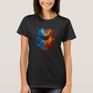 Grill Red Blue Fire Griller Meat Smoking Grilling T-Shirt