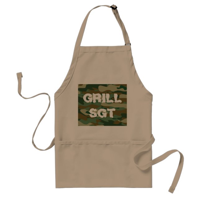 Grill sergeant BBQ apron with army camouflage (Front)