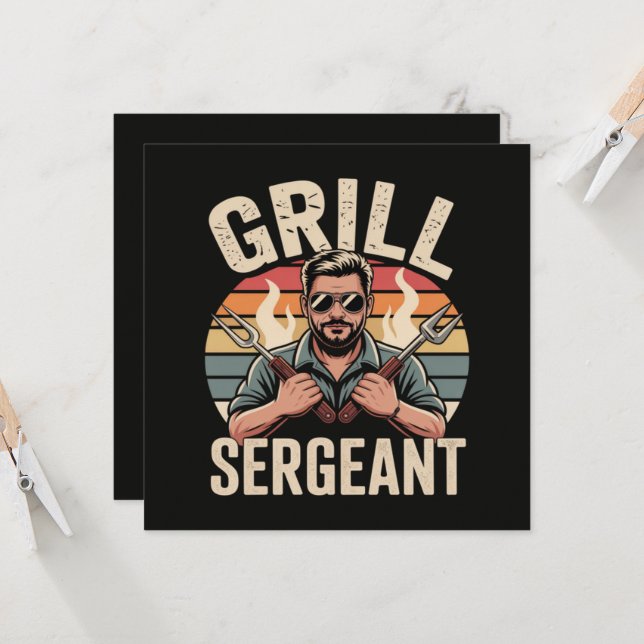 Grill Sergeant Fathers Day BBQ Dad Gift (Front/Back In Situ)