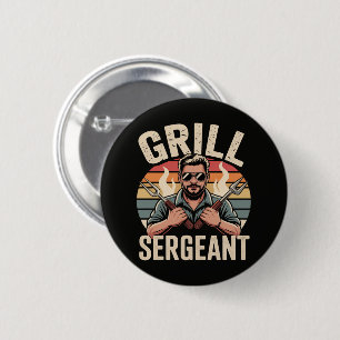 Grill Sergeant Fathers Day BBQ Dad Gift 6 Cm Round Badge