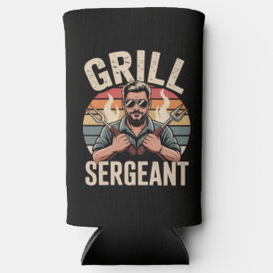 Grill Sergeant Fathers Day BBQ Dad Gift Seltzer Can Cooler