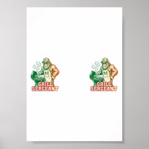 Grill Sergeant Funny Bigfoot Poster