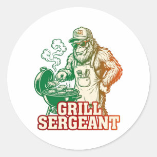 Grill Sergeant Funny Bigfoot Sticker