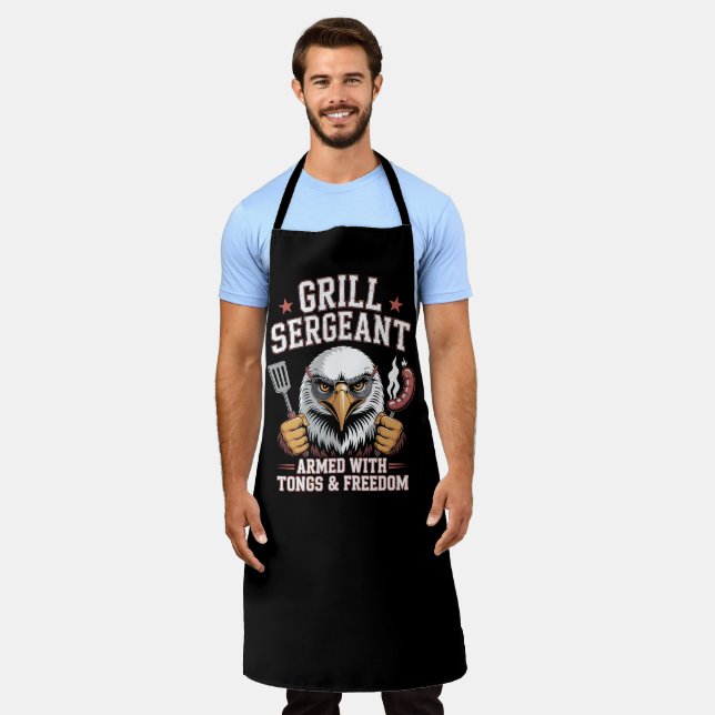 Grill Sergeant: Patriotic BBQ  Apron (Worn)