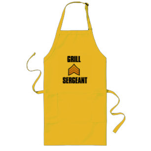 Grill Sergeant summer bbq grilling cookout design Long Apron