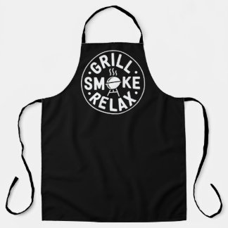 Grill Smoke Relax BBQ Quote Apron