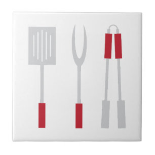 Grill Utensils Ceramic Tile
