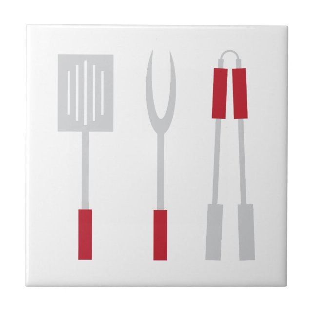 Grill Utensils Ceramic Tile (Front)