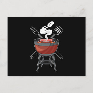 Grill with Meat fork & Spatula Postcard