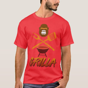 Grilla Awesome BBQ Barbeque Grill Gorilla Barbecue T-Shirt