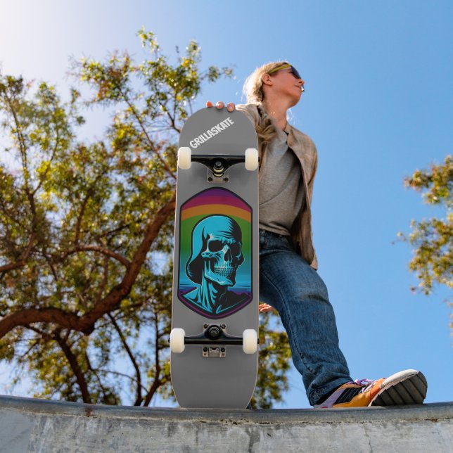GrillaSkate Kustom Design 002A Skull Skateboard (Outdoor 1)
