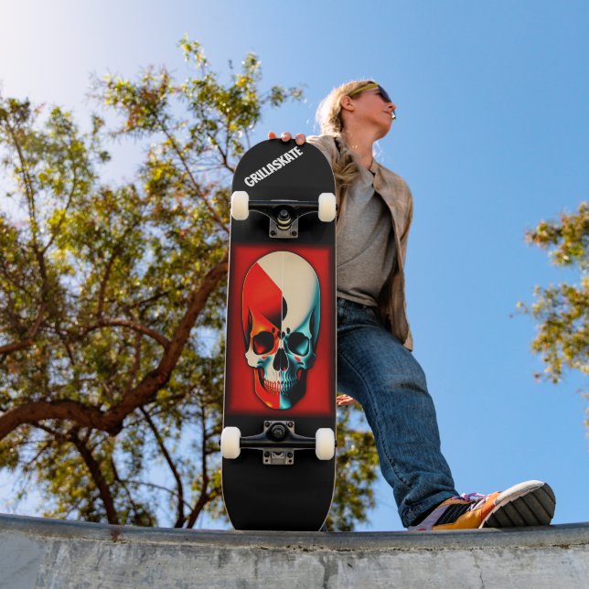 GrillaSkate Kustom Design 003A Skull skateboard  (Outdoor 1)