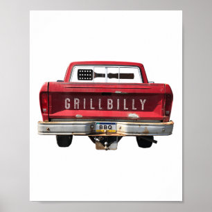 Grillbilly Funny Bbq (image On Back)_1 Poster