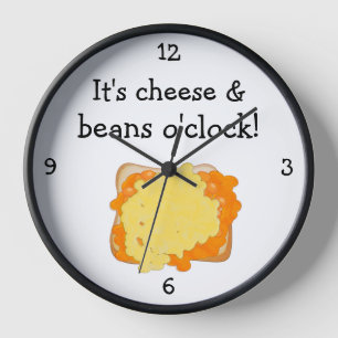 Grilled Cheese & Baked Beans on Toast O'Clock Clock