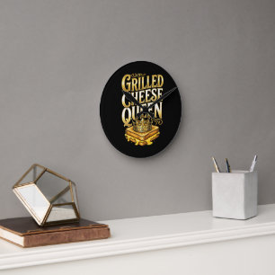 Grilled Cheese Day Round Clock