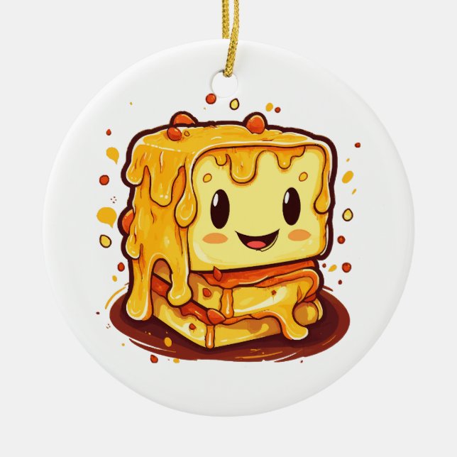 Grilled cheese lover ceramic ornament (Front)