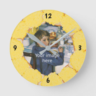 Grilled Cheese on Toast frames your own Photo Round Clock