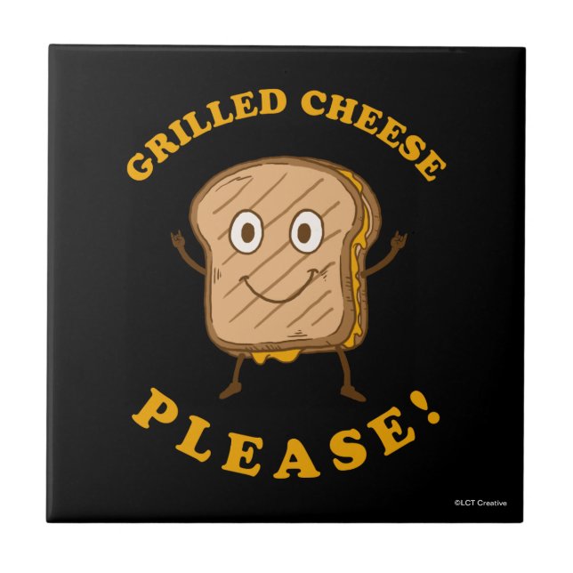 Grilled Cheese Please Ceramic Tile (Front)