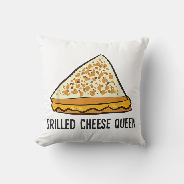 Grilled Cheese Queen Funny Grilled Cheese  Cushion (Front)