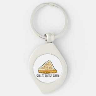 Grilled Cheese Queen Funny Grilled Cheese Key Ring