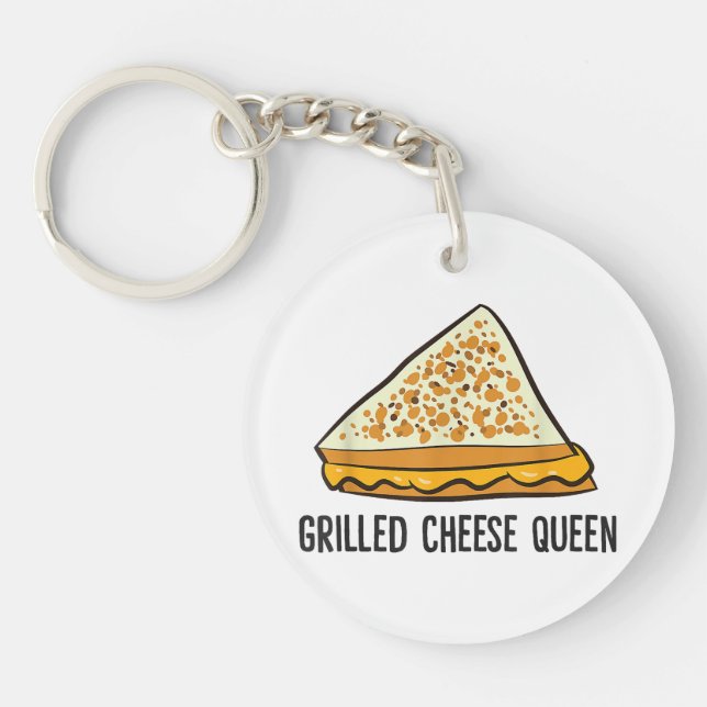 Grilled Cheese Queen Funny Grilled Cheese  Key Ring (Front)