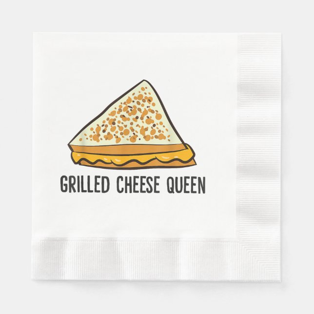 Grilled Cheese Queen Funny Grilled Cheese  Napkin (Front)