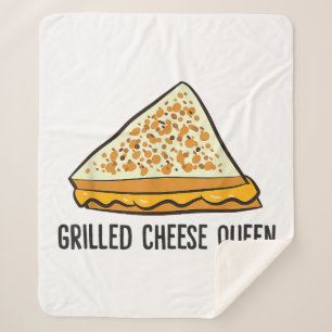 Grilled Cheese Queen Funny Grilled Cheese Sherpa Blanket