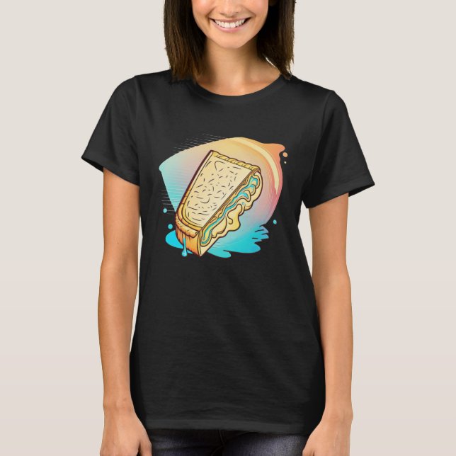 Grilled Cheese Vaporwave 90s and 80s Aesthetic T-Shirt (Front)