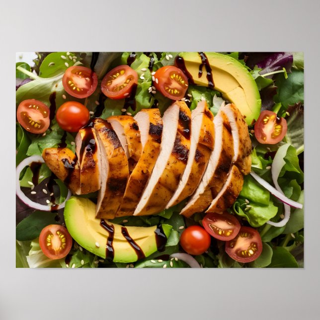 Grilled Chicken and Vegetable Salad Poster (Front)