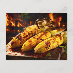 Grilled Corn on the Cob BBQ Postcard