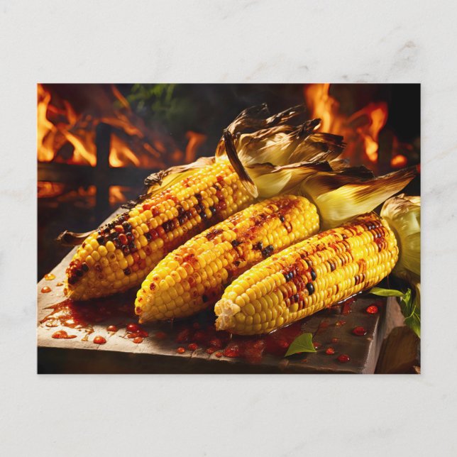 Grilled Corn on the Cob BBQ Postcard (Front)
