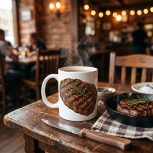 Grilled Ribeye Steak BBQ Meat Illustration Coffee Mug