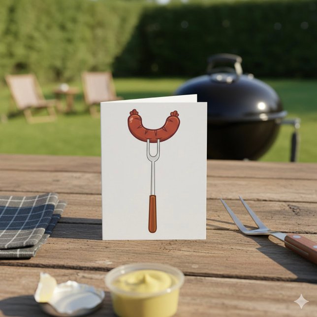 Grilled Sausage on BBQ Fork Card (Creator Uploaded)