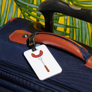 Grilled Sausage on BBQ Fork Luggage Tag