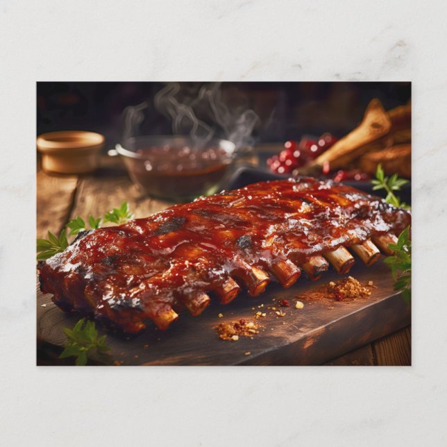 Grilled Spare Ribs BBQ Postcard (Front)
